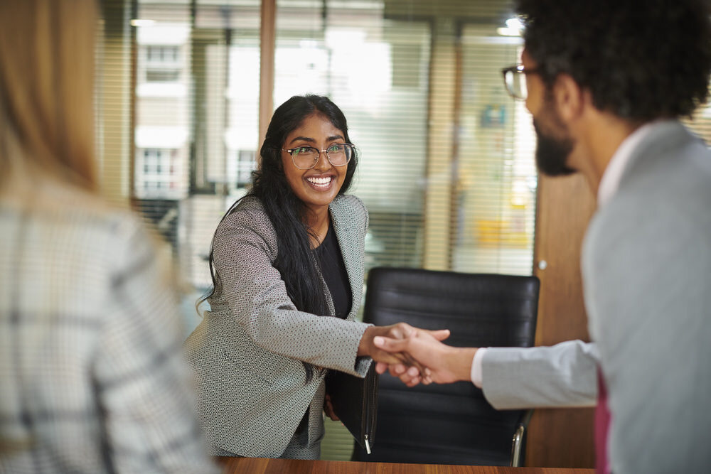 job interview handshake