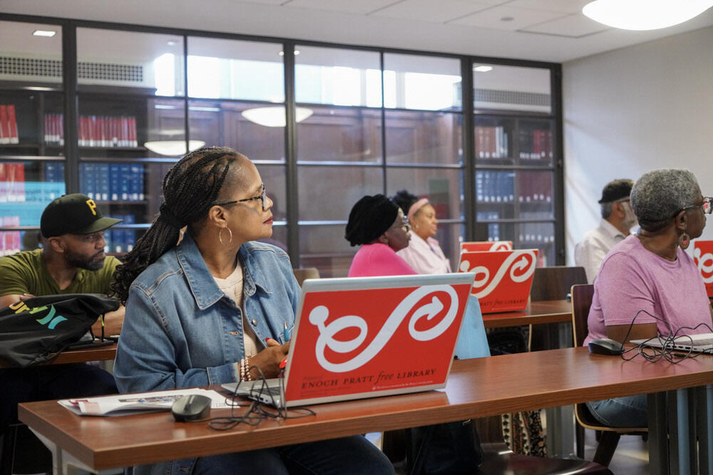 Computer class listening laptops