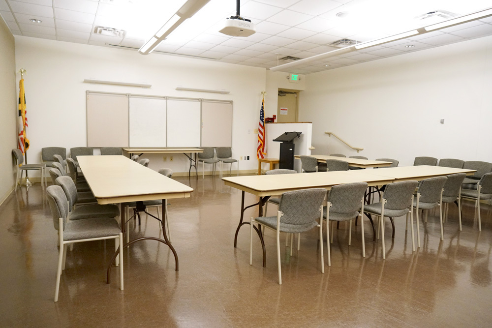 Reisterstown Road Branch Large Meeting Room - 2 tables, angle view